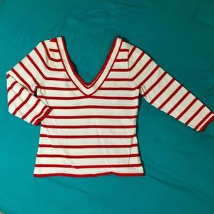 Flattering Striped Vneck Jersey M
